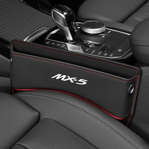 Para MX-5 MX5 bolsillo de almacenamiento lateral para asiento de coche, caja organizadora de relleno de huecos para asiento de coche, piezas interiores ordenadas para asiento de coche de cuero