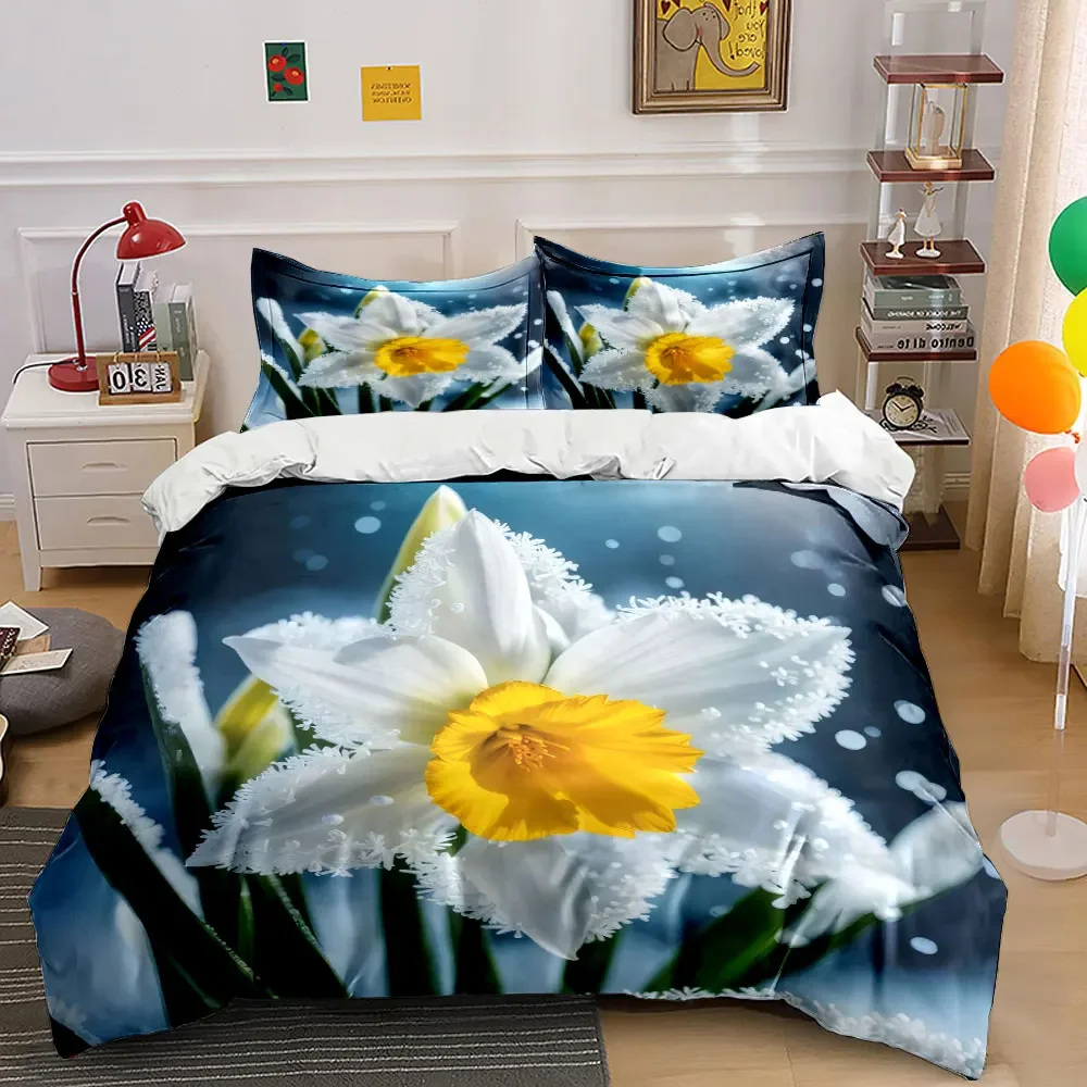 

"Flower Decor Set for Home" Soft Comfortable Duvet Cover Bedding Set Included 1*Duvet Cover & 2*Pillowcases, gift