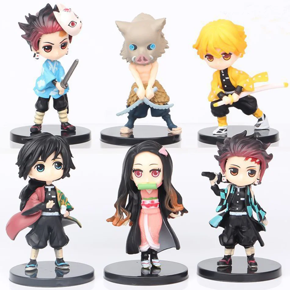 6 ชิ้น/เซ็ต Anime Demon Sayaer รูป Demon Slayer: Kimetsu no Yaiba PVC Q Posket Kamado Tanjiro Kamado Nezuko Agatsuma เครื่อง ds In Stock และ ys เทคนิคฟุต