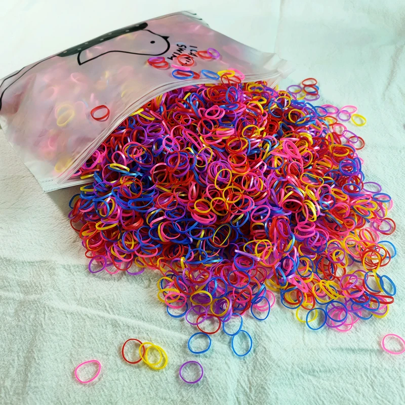 500 stücke Mädchen Bunte Einweg Gummiband Elastische Haarbänder Stirnband Kinder Pferdeschwanz Halter Bands Kinder Haar Zubehör – Detail 12
