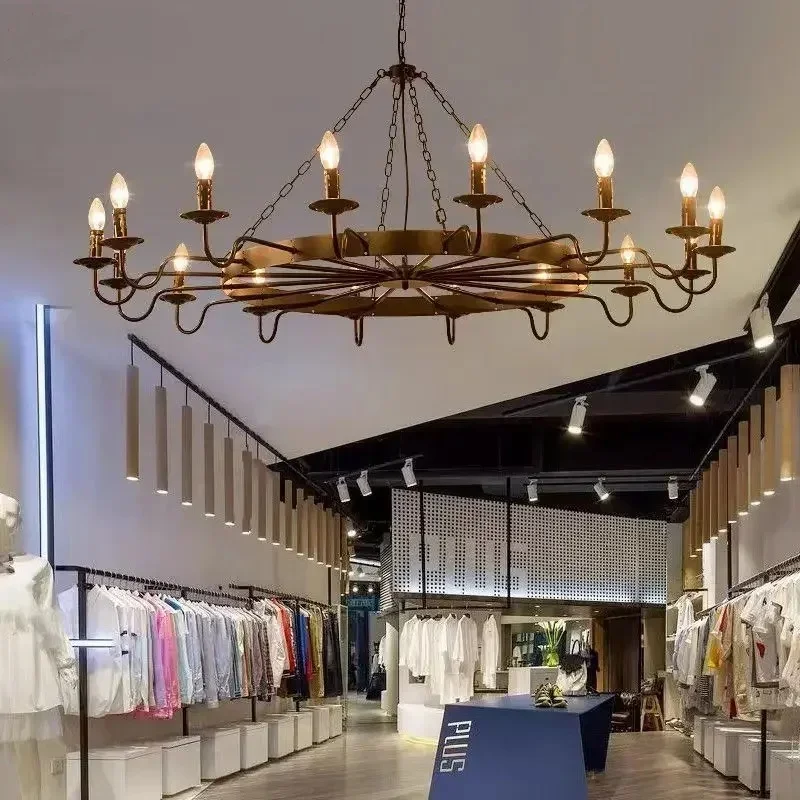 

Vintage Chandelier Themed Restaurant Creative Personalized Clothing Private Rooms Industrial Style Living Room Lighting Fixtures