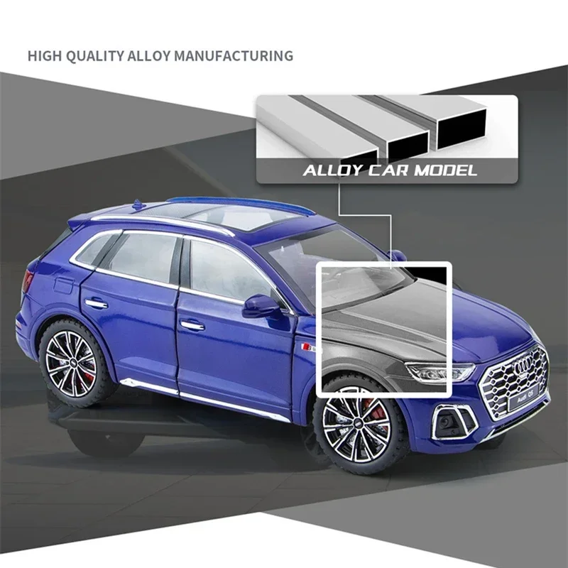 1:24 AUDI Q5 SUV Alloy Car Model Diecast & Toy Vehicles Metal Car Model High Simulation Sound and Light Collection