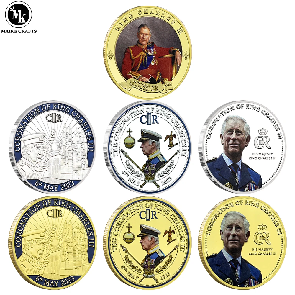 

2023 British King Charles III Commemorative Coin British Royal Family The Coronation of Charles III Challenge Coin Gift