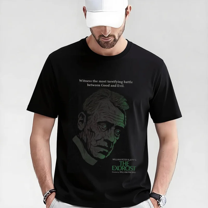 

Retro Horror Movie The Exorcist 0317 Sacry Halloween Gift t shirt Supernatural Darkness World Graphic Clothes Large size Tops