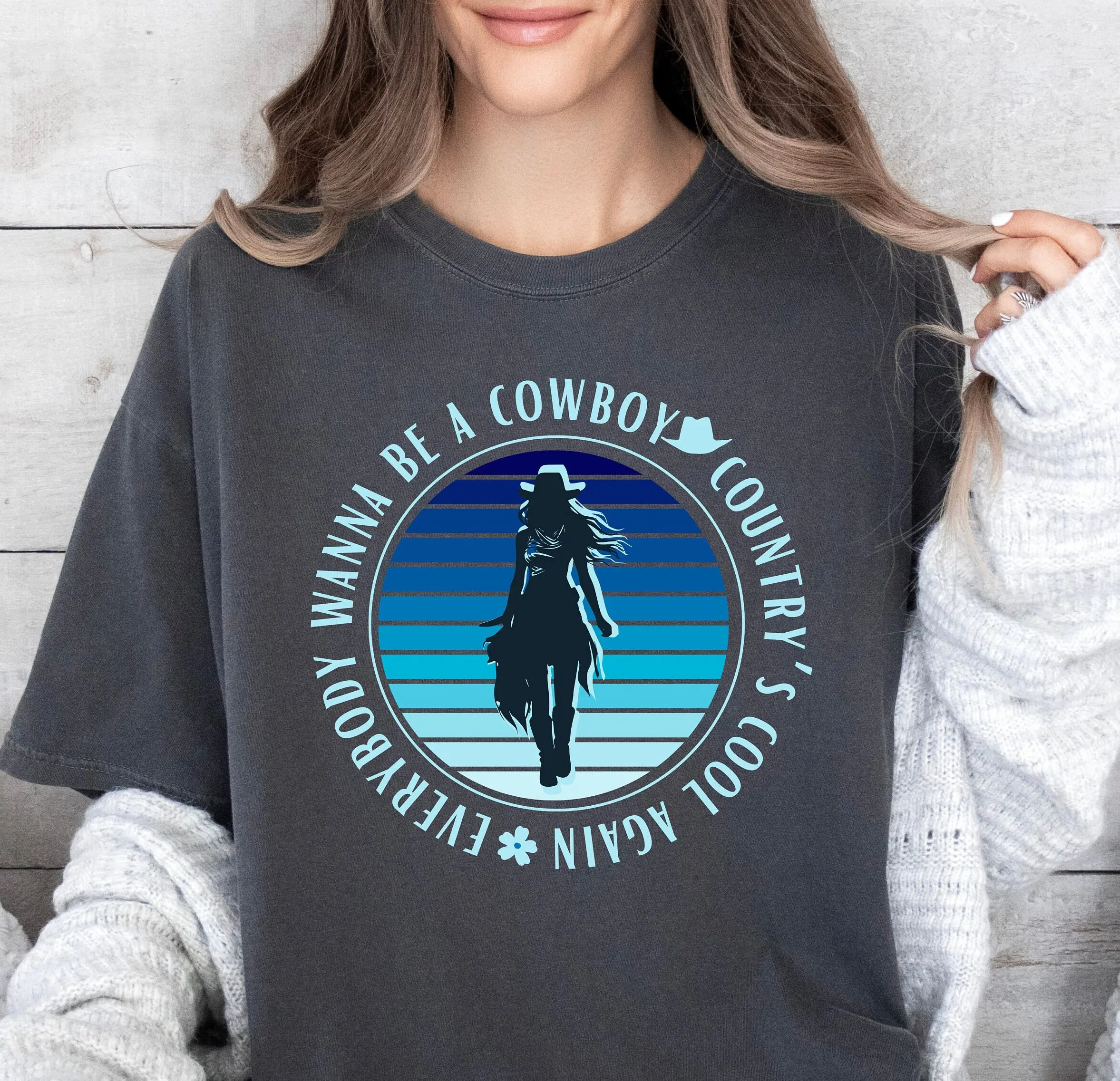 Country S Cool Again Comfort Colors T Shirt Cowgirl Retro Sunset For Her Concert Lainey Fan Western Music Cowboy Vibes