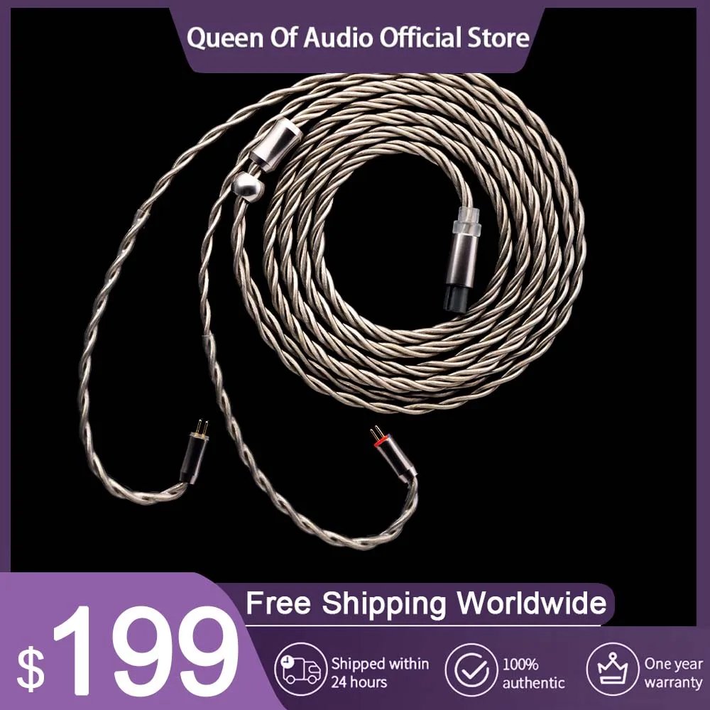 Kinera Dromi Earphone Upgrade Cable 6N OCC 4Core Silver Plated 0.78 2pin/MMCX Plug IEM Modular Wired Headset Accessories Headset