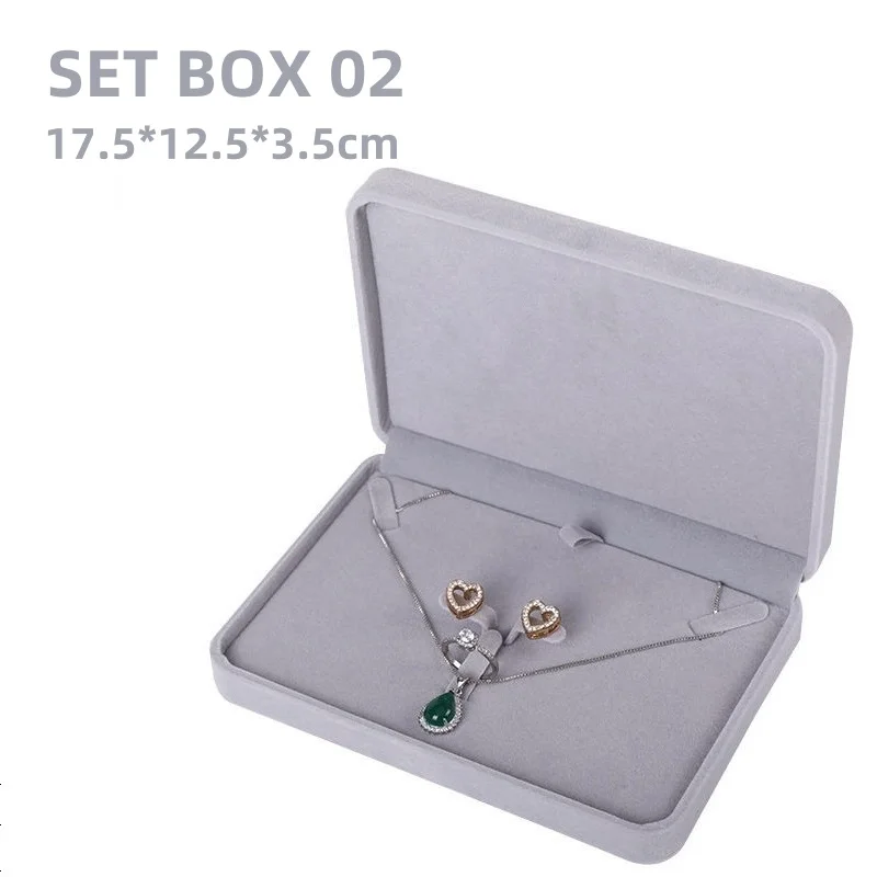 Zarte graue Samt-Serie Schmuckschatulle, Ringbox, Armband, Armreif, Halter, Anhänger, Halskette, Aufbewahrung, Organizer, Schmuck-Geschenkbox – Detail 16