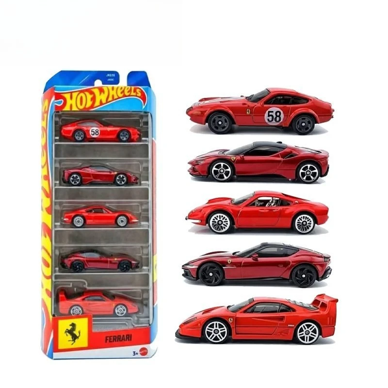 Autos de Juguete Originales Hot Wheels Ferrari para Niños, Escala 1/64, Ferrari Dino GT SF90 365 GTB4 12Cilindri F40, Modelos de Vehículos de Colección