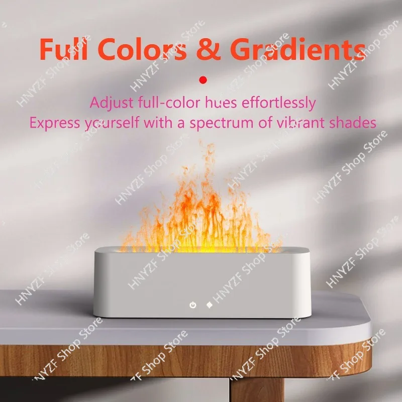New Flame Aroma Diffuser USB Small Appliances Air Aromatherapy Humidification Colorful Flame Humidifier