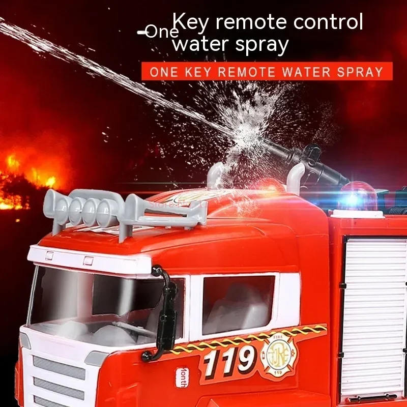 Remote Control Fire Truck Sprinkler Fire Truck Remote Control Fire Truck Wireless Control Toy For Fire Extinguishing Train