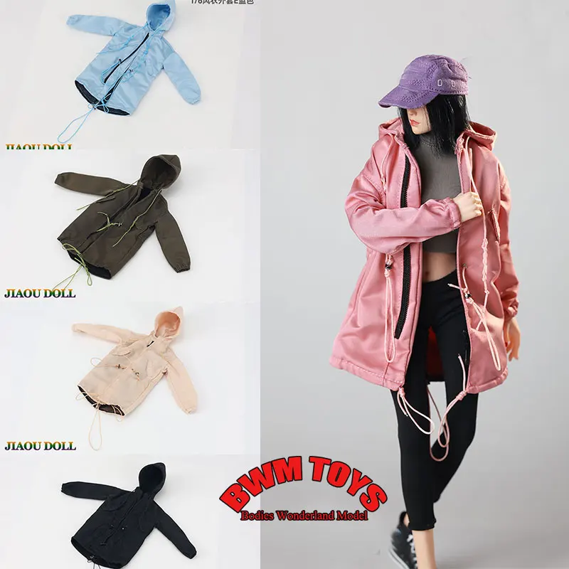 In Magazzino JO25X-10 1/6 Bilancia Soldato Allentato Con Cappuccio Abbigliamento Da Lavoro Lungo Giacca A Vento Cappotto Vestiti Per 12 pollici Action Figure bambola