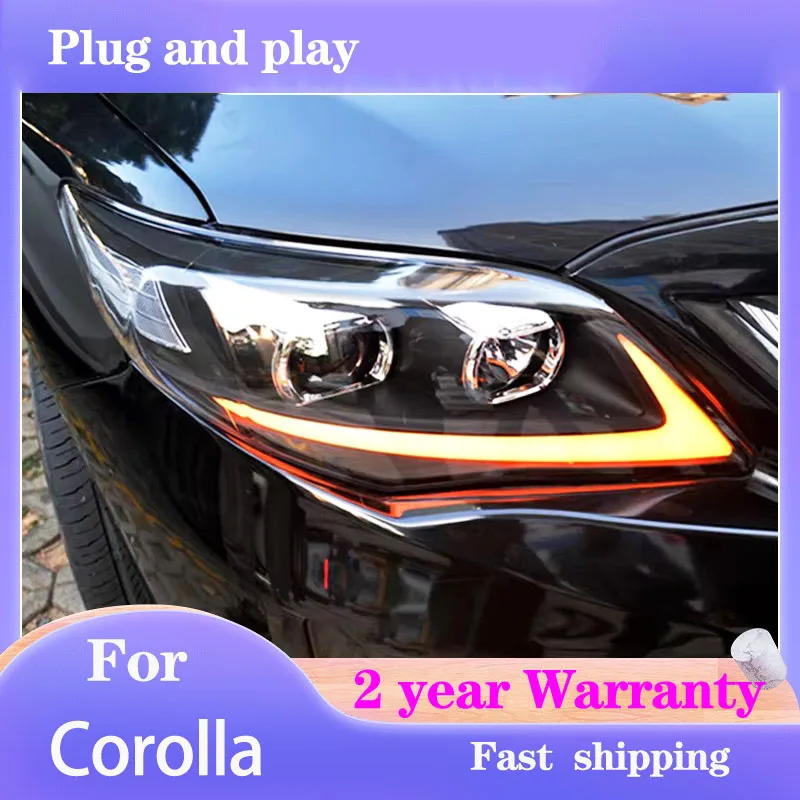 

Стайлинг автомобиля для фар Toyota Corolla 2011-2013 Altis, фара DRL, указатель поворота, ближний свет, линза проектора