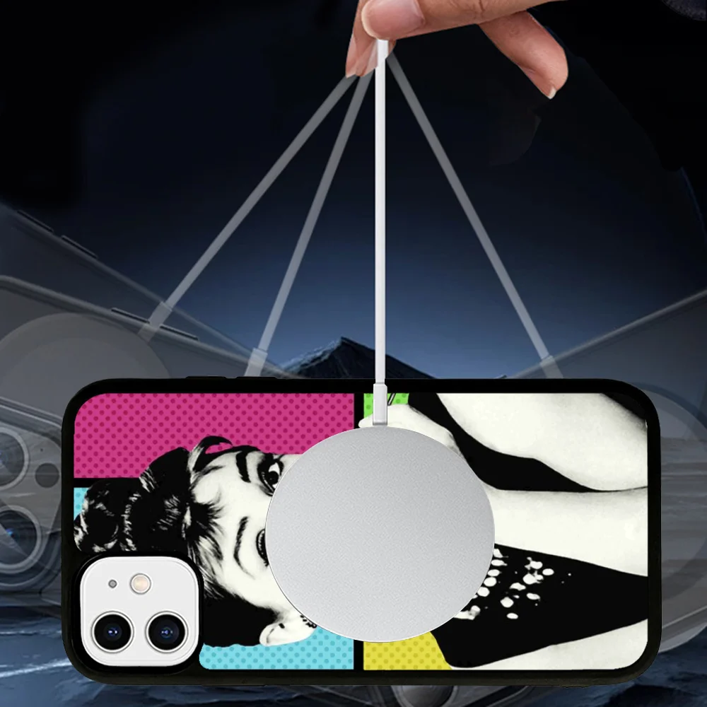 Audrey Hepburn Phone Case Magnetic Case For iPhone 16 14 13 12 11 15 Pro Max Plus For Magsafe Wireless Charge Cover