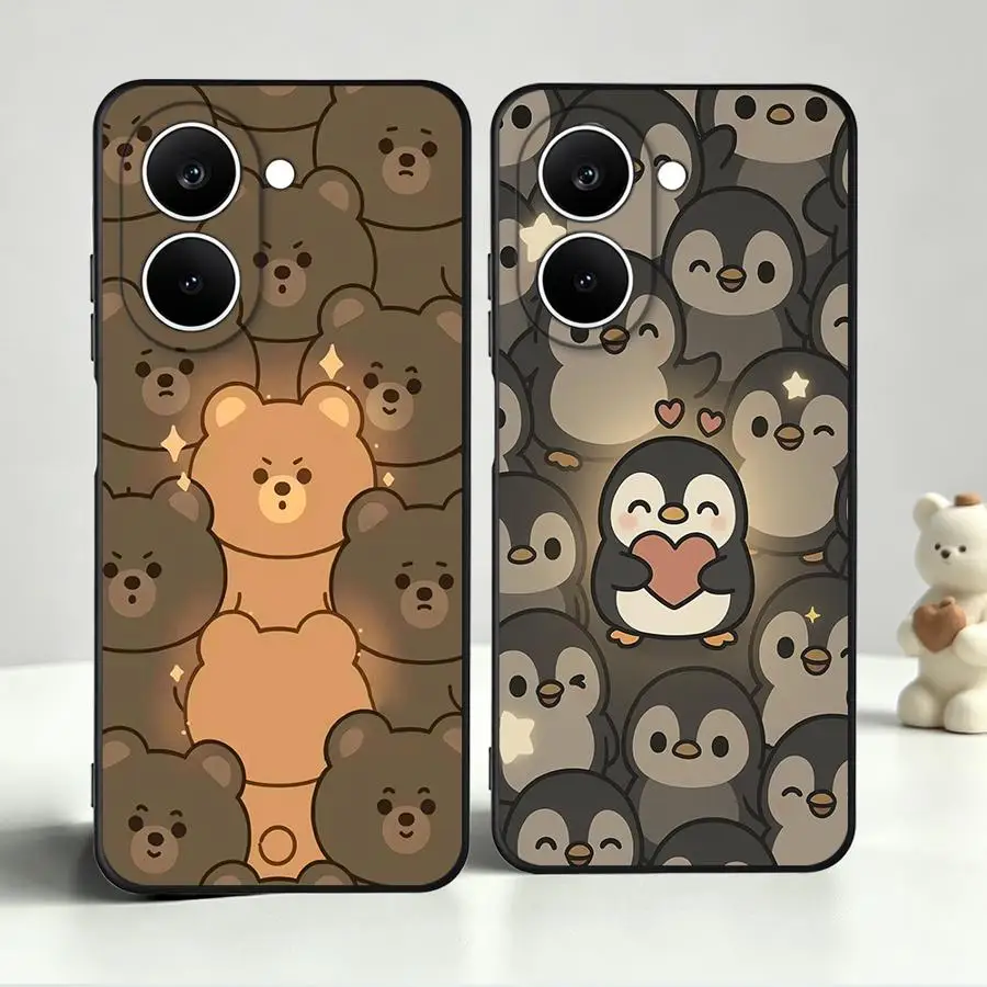 Чехол для телефона с милым пингвином и художественным дизайном для Xiaomi Poco F8 C75 C85 M3 M4 M7 F1 C50 F3 C71 M5 C61 X3 X4 X5 X7