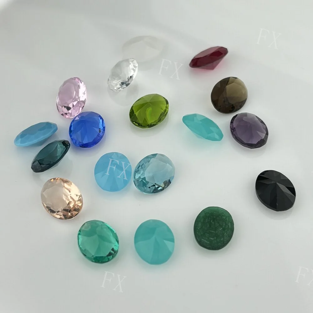 5/10pcs Size 2x3~10x14mm Oval Cut Loose 5A Glass Stone Synthetic Gems Multicolor For Jewelry Making