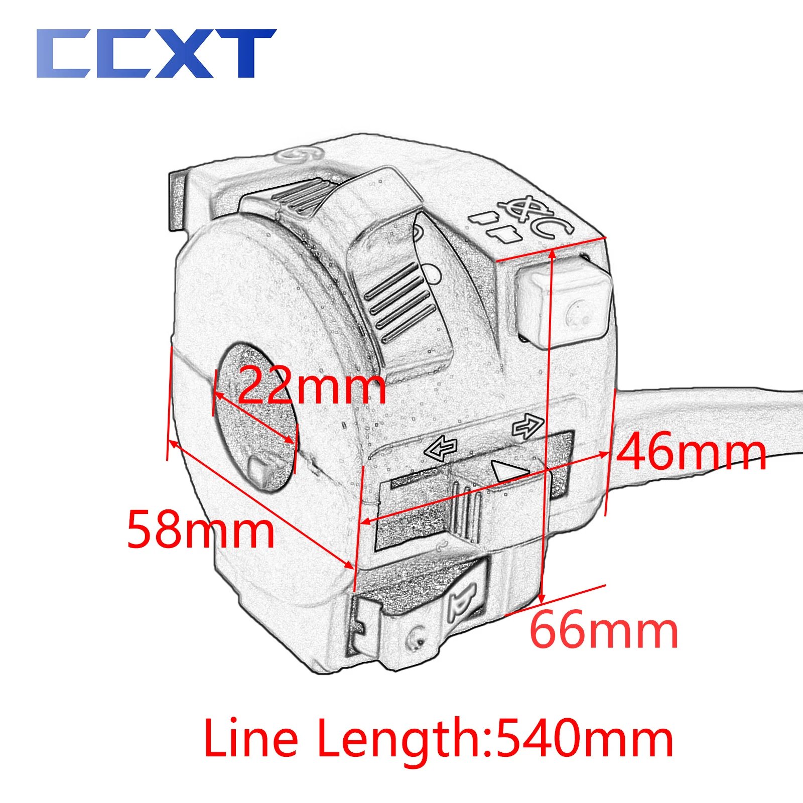 Motorcycle Far Near Light Switch Light Button Turn Signal Horn Switch For ATV Motocross Scooter KTM Honda Yamaha Kawasaki Parts