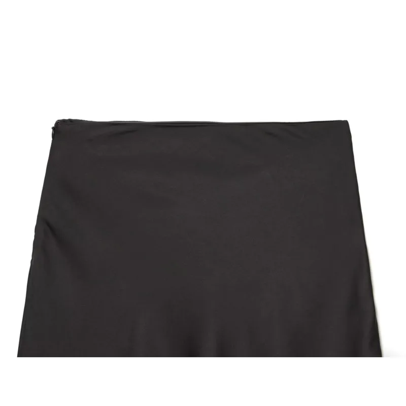 봄 여름 여성 패치워크 스커트 캐주얼 미드 웨이스트 여성용 사이드 지퍼 비대칭 레이스 여성 스커트 오피스 레이디 여성 시크 스커트