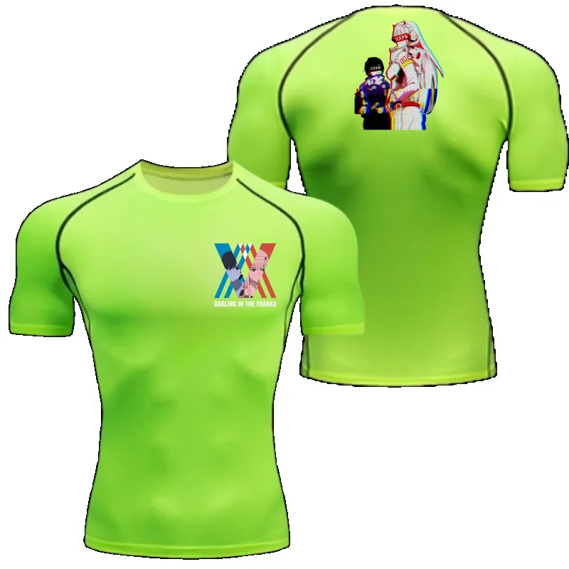 Fitness Sportswear Teenagers Tshirt Zero Two Darling Graphic Tight Training Clothes Boys Compression Running Basketball Clothes