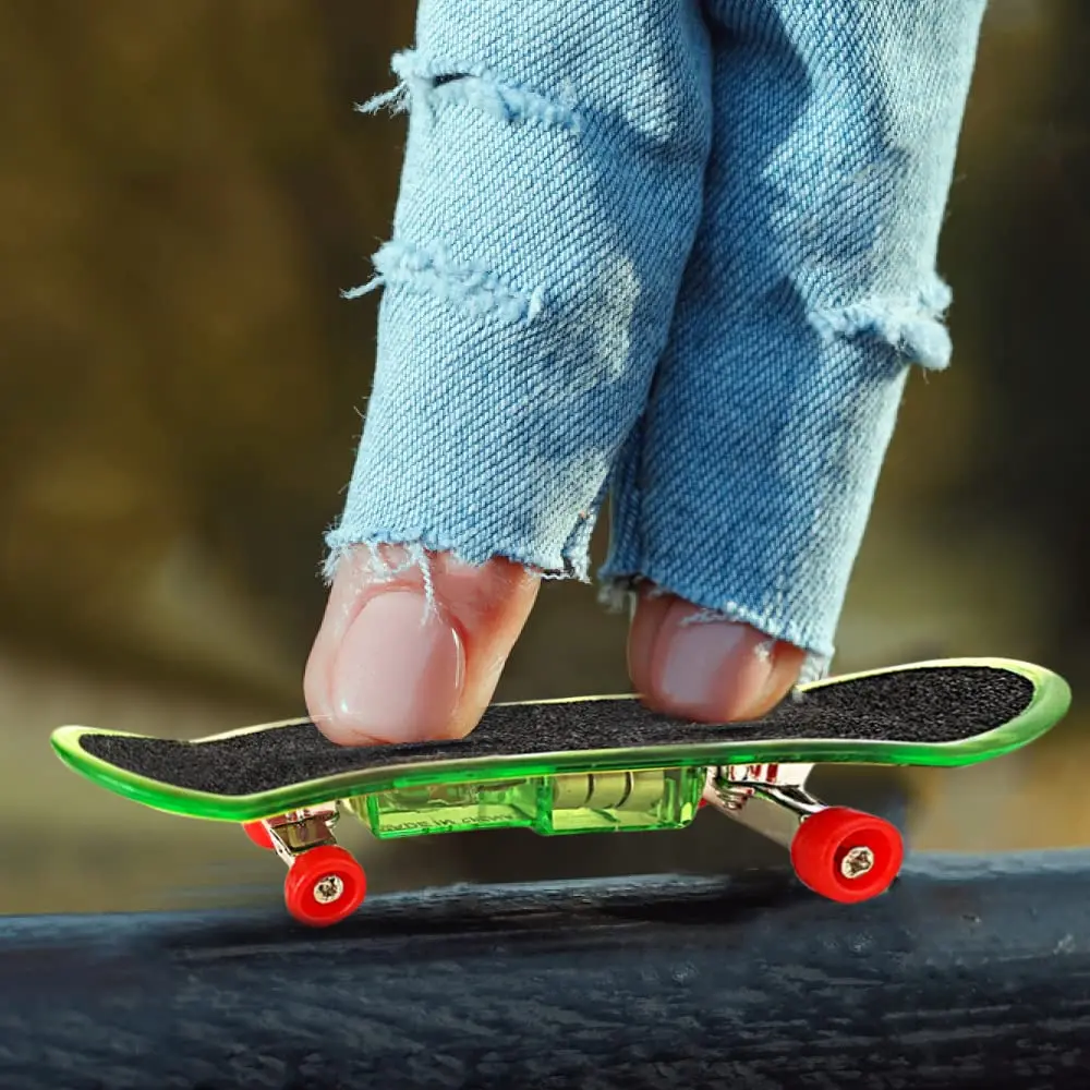 Mini Finger Skateboard for Kid Set of 25,Light up Mini Finger Toy LED Fingerboard Hand Skater for Fingertip Movement Sport Finge