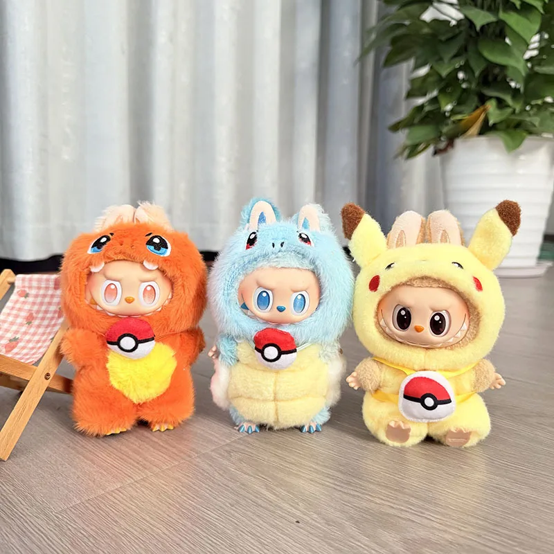4 Stile für Labubu-Kleidung, Pokemon-Pikachu-Set, Rollenspiel-Kostüm, animierte Charaktere, Labubu-Zubehör (keine Puppen)