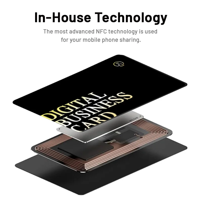 Card PVC Digital Business Card Tap to Share NFC iPhone & Android Smart NFC Networking Card Chip Ntag 213