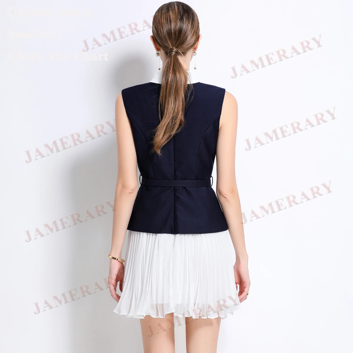 Robe courte plissée en mousseline de soie, bleu, Satin, blanc, Mini, faux deux pièces, robes de bal, de soirée, été