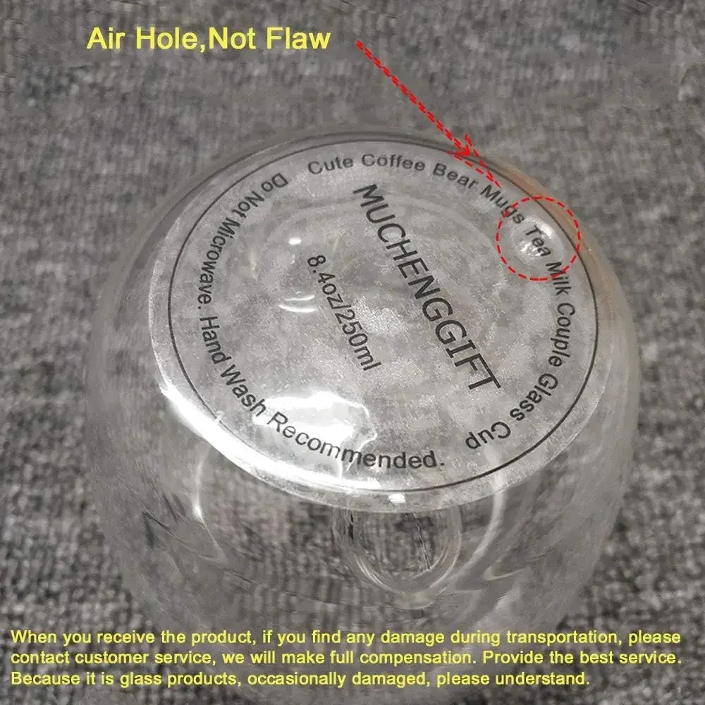Tasse à café Double couche ours mignon créatif, tasse en verre Double Carton Animal verre à lait dame mignon chat canard chien cadeau de noël