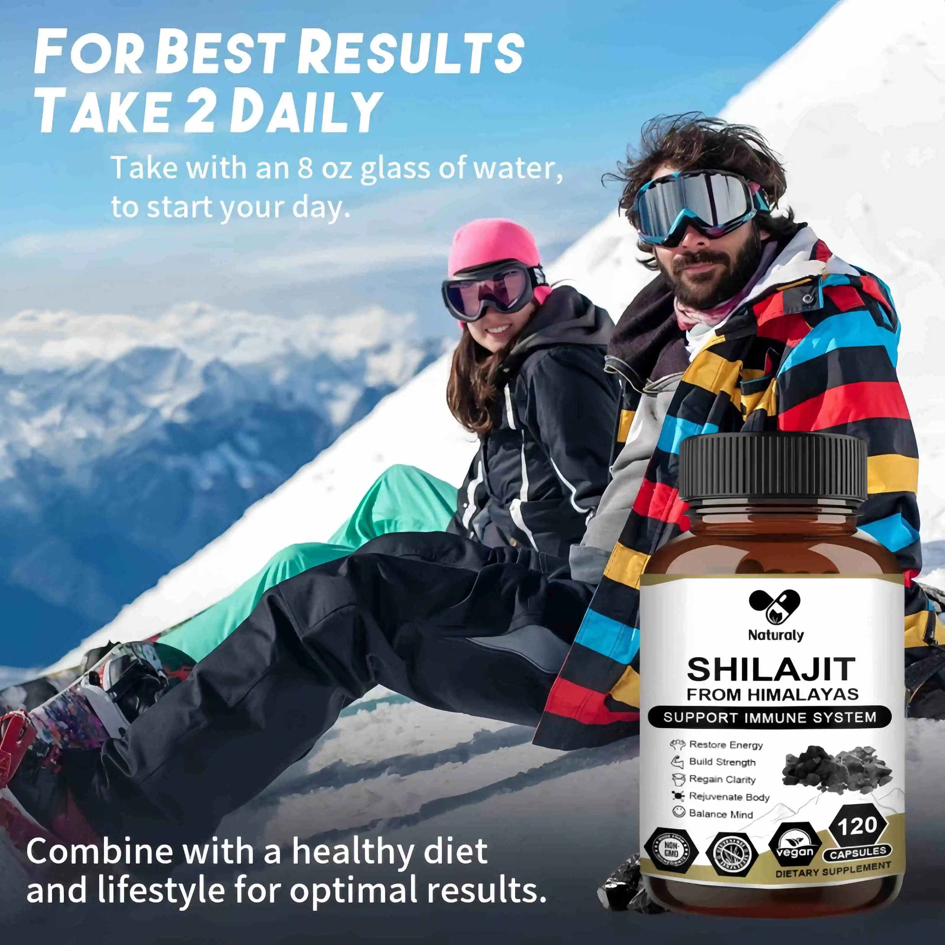 Original Shilajit Capsule High in Trace Minerals & Fulvic Acid for Energy, Muscle Strength & Immunity, Endurance for Men & Women