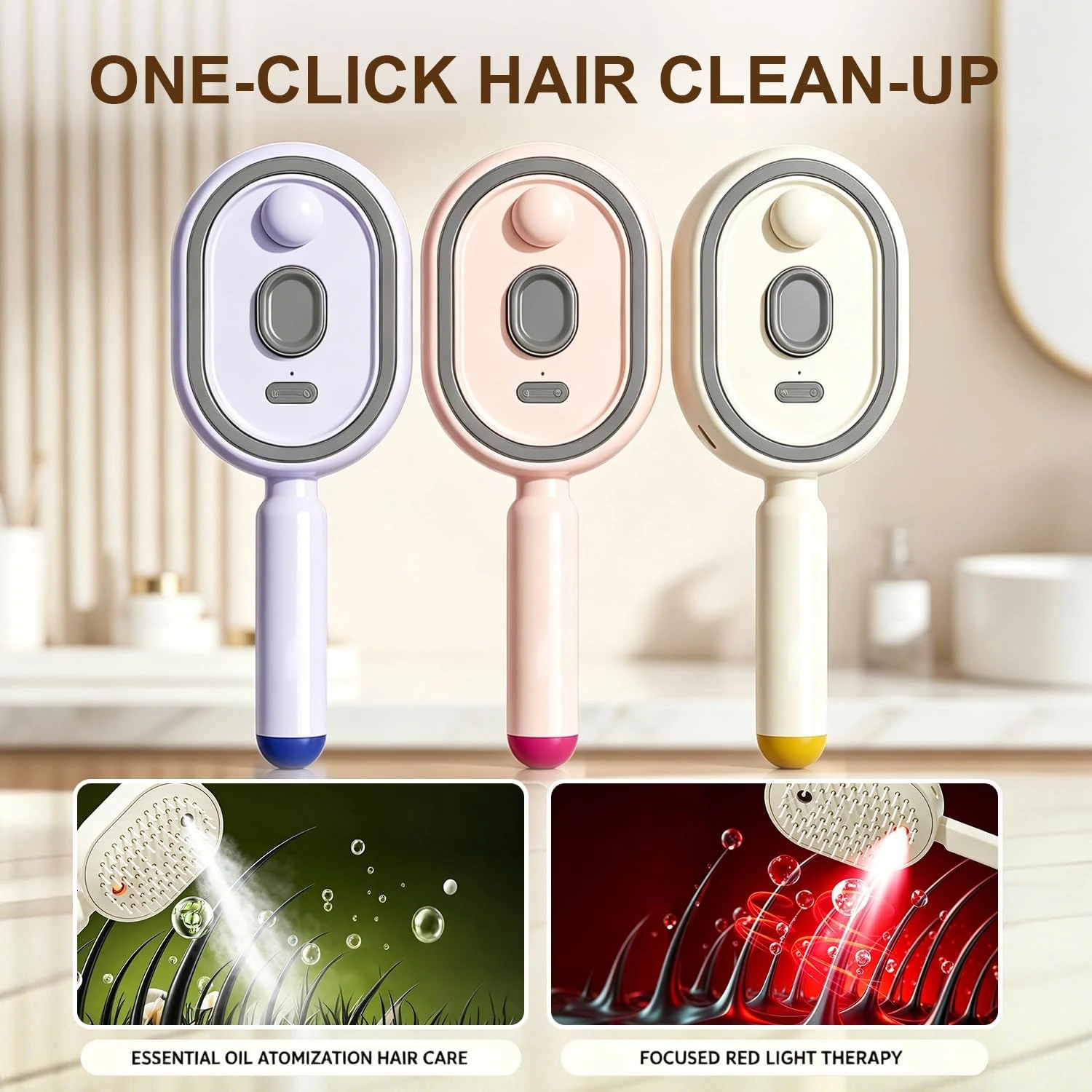 2026 New Electric Spray Hair Care Spray Massage Comb Anti-static 3 in 1 Self-cleaning Hairbrush Hair Oil Applicator Wome