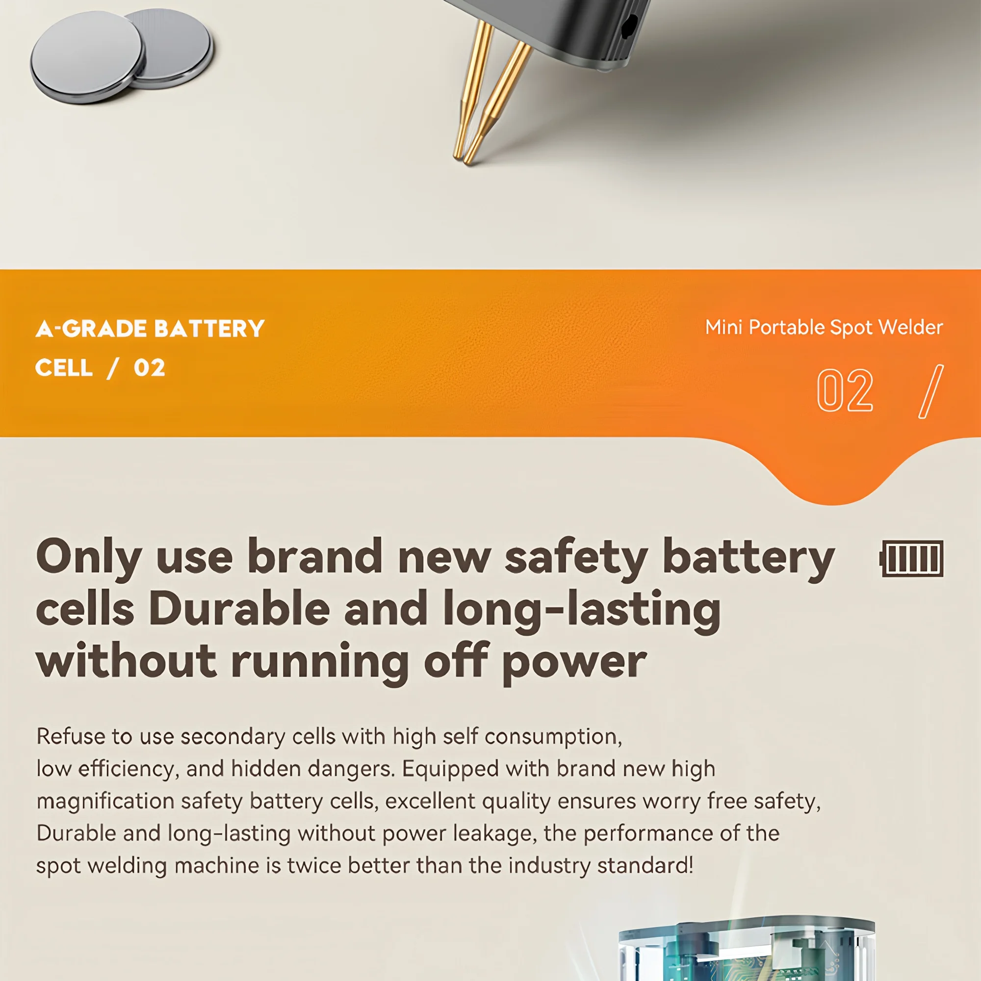 Awgem Tragbares Punktschweißgerät, DIY-Handpunktschweißgerät, 99 Gänge, verstellbares Punktschweißen für 18650-Lithium-Batterie – Detail 7