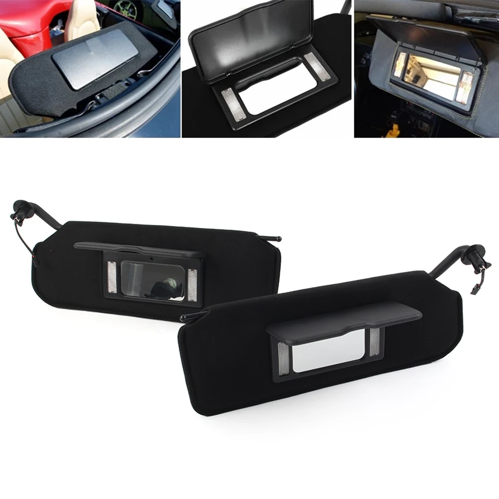 1 Pair Sun Visor With Updated Bright LED Lights & Vanity Mirror For Chevrolet Corvette C5 1997-2004 10442033 10442034