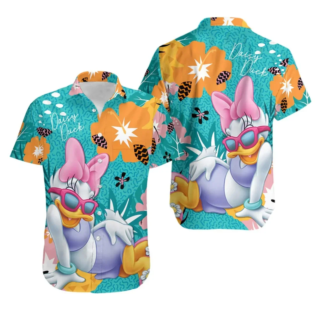 Disney Gänseblümchen Ente Hawaii Hemden Männer Frauen Sommer Kurzarm Hemden Disney Hawaii Hemden lässig Strand Hemden Harajuku Top