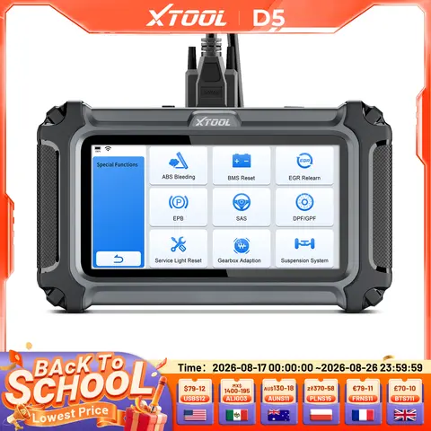 XTOOL D5 Car Diagnostic Tool 5 System Auto OBD2 Scanner OIL TCM DPF ABS EPB Reset Injector Code FCA/DOIP Lifetime Free Update