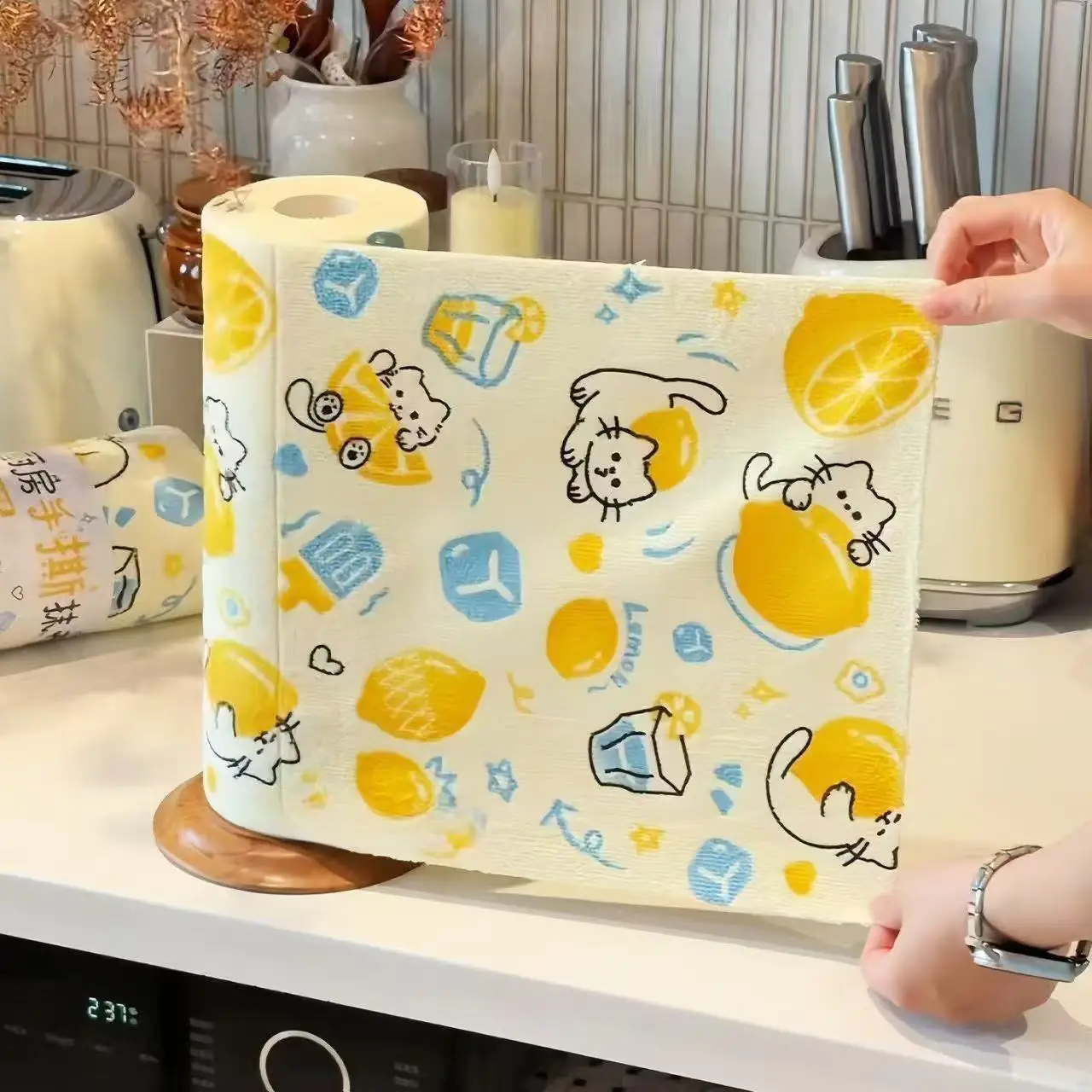 Disposable Kitchen Cleaning Cloth Roll Thickened Tearable Absorbent Oil-Proof Dish Towel Wet And Dry Use Wipes