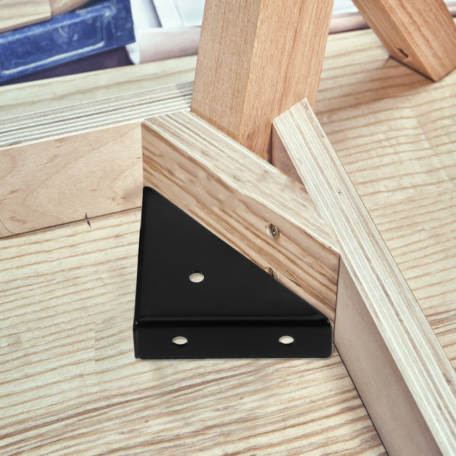 

6Pcs Furniture Corner Braces Sturdy Triangle Shelf Brackets for Beds Tables Support Decorative Secure Fixing Hardware