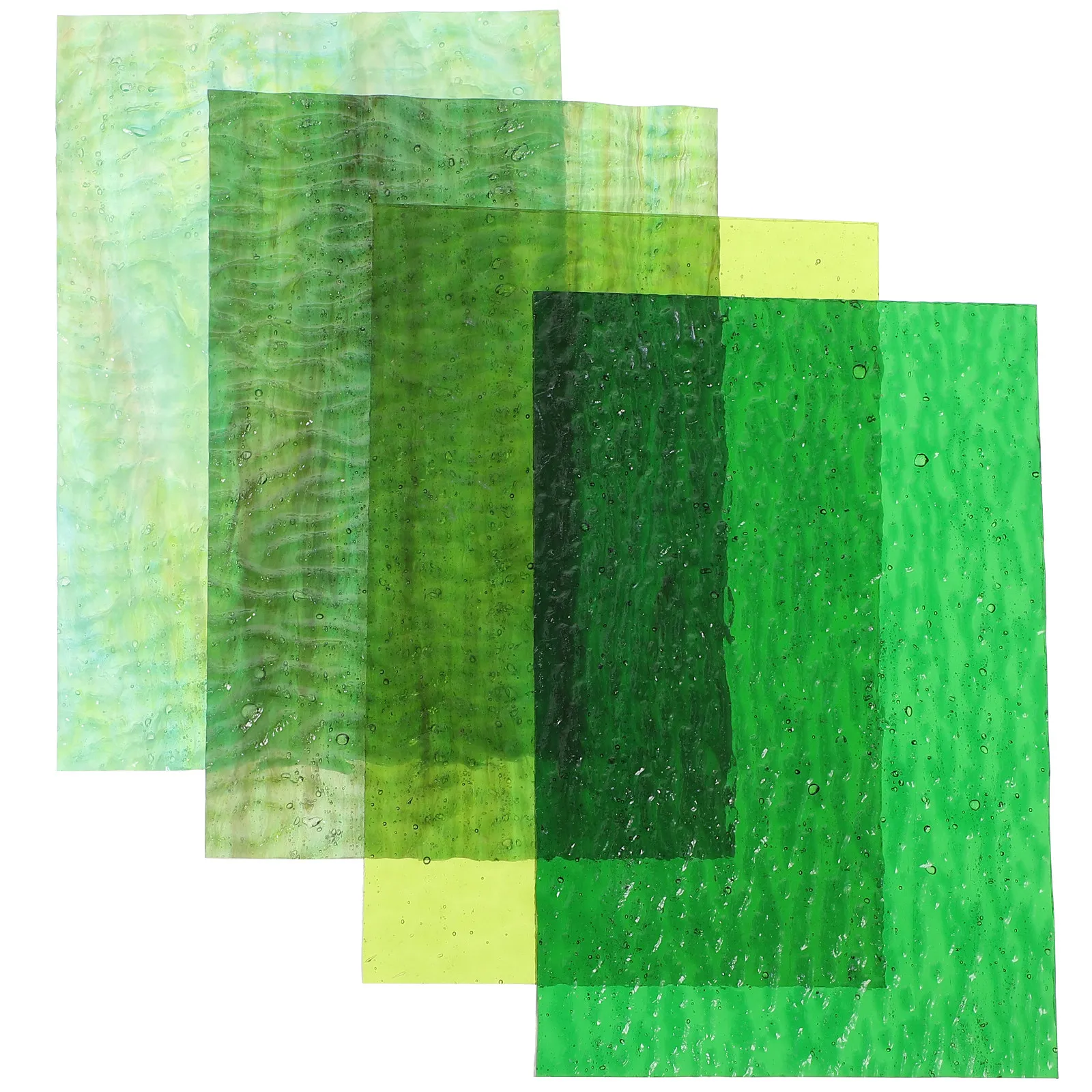

4Pcs Handmade Glass Sheets Stained Glass DIY Mosaics Craft Supplies Water Ripple Pattern for Church Decor DIY Beginners