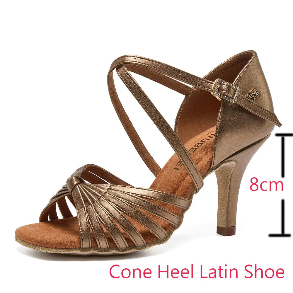 

Женские туфли для латиноамериканских танцев с конусным каблуком 8 см, гибкой замшевой подошвой, удобные для бальных танцев, свадеб, сальсы и тренировок, танцевальные кроссовки