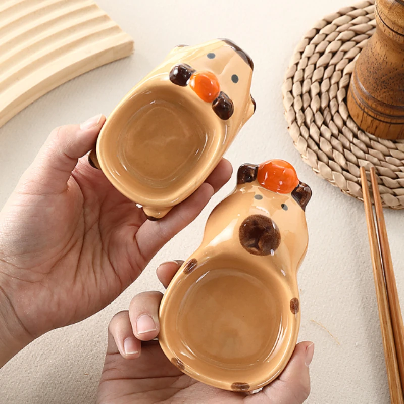 أطباق صلصة غمس سيراميك لطيفة أطباق بهار صغيرة أطباق غمس سيراميك للتوابل أدوات المائدة لتناول الطعام ديكور المطبخ