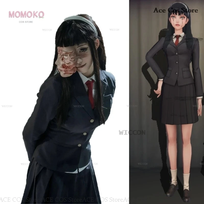 Tomie Kawakami Tomie przebranie na karnawał peruka wymarzona czarownica gra Idv tożsamość V Halloween Horror Cosplay kobiety JK mundurki szkolne