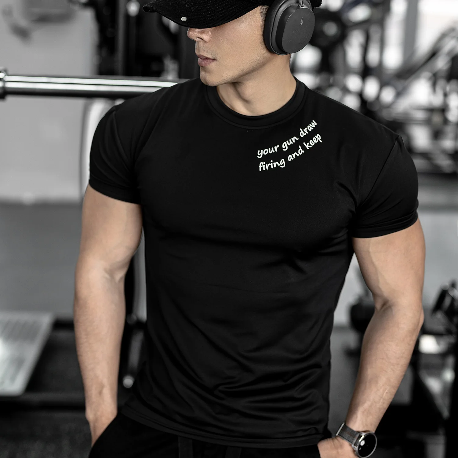 Sommer Neuheit: Herren Sport-Freizeit-T-Shirt für Laufen, Fitness, Basketball, Schlankes Elastisches Muskel-T-Shirt mit Schnelltrocknender Funktion und Kurzen Ärmeln