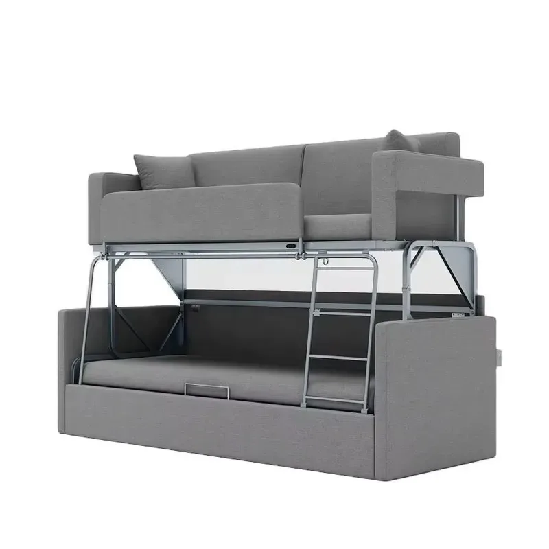 Lifting convertible solid metal frame multifunctional double-layer sofa bed combination sofa is suitable for villa living
