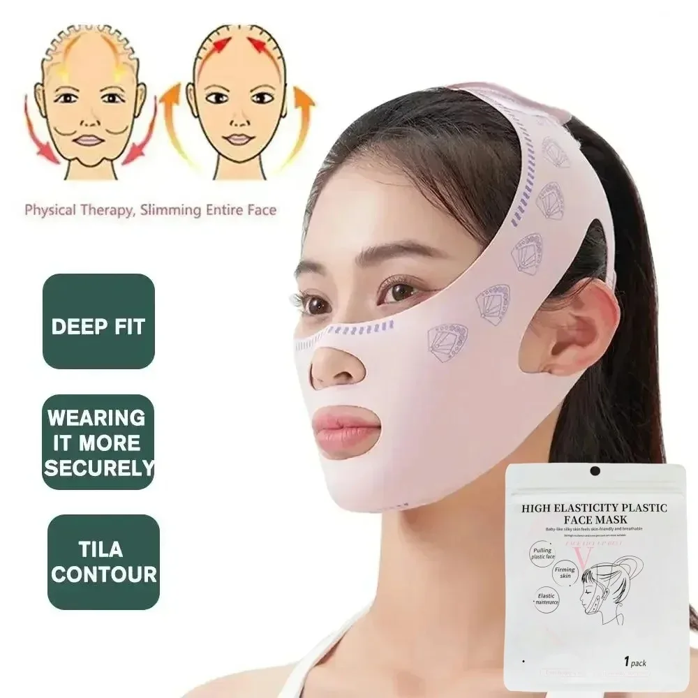 Bandagem de sono para escultura facial de beleza, redutor de queixo duplo, máscara facial de emagrecimento em forma de V, ferramenta de beleza de levantamento facial reutilizável