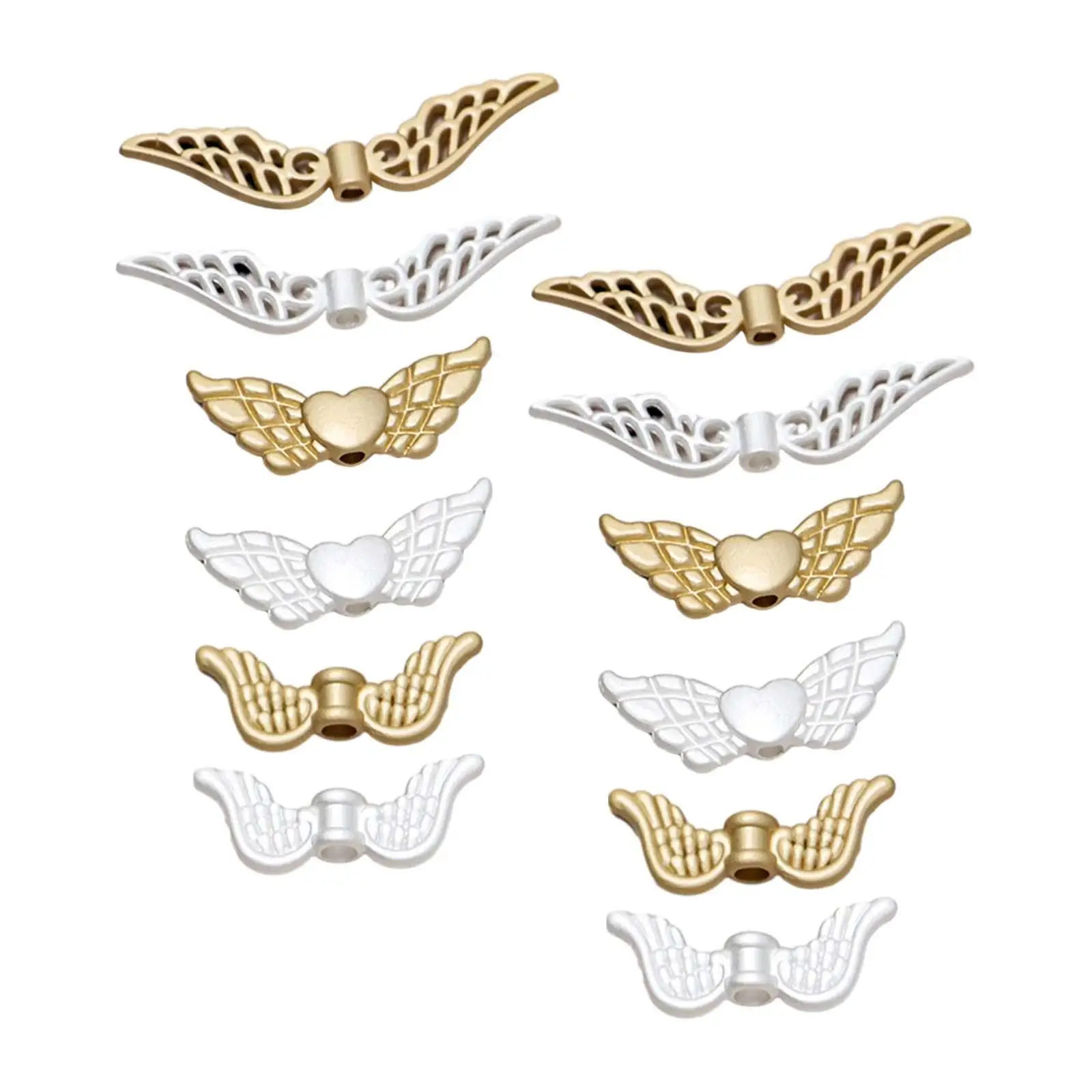 12 Pieces Alloy Angel Wing Charms Multipurpose DIY Metal Embellishment for Costume Decoration Chokers Bangle Necklaces Earrings