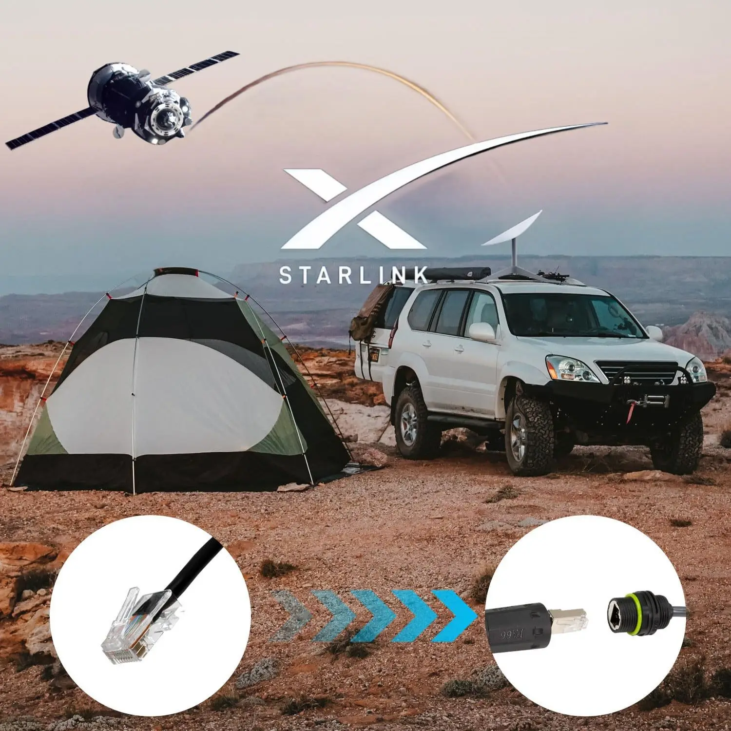 ل StarLink GEN 3 V3 SPX تمديد الحبل مقاوم للماء كابل RJ45 موصل سريع الاتصال عالي السرعة ​ ​ نقل البيانات