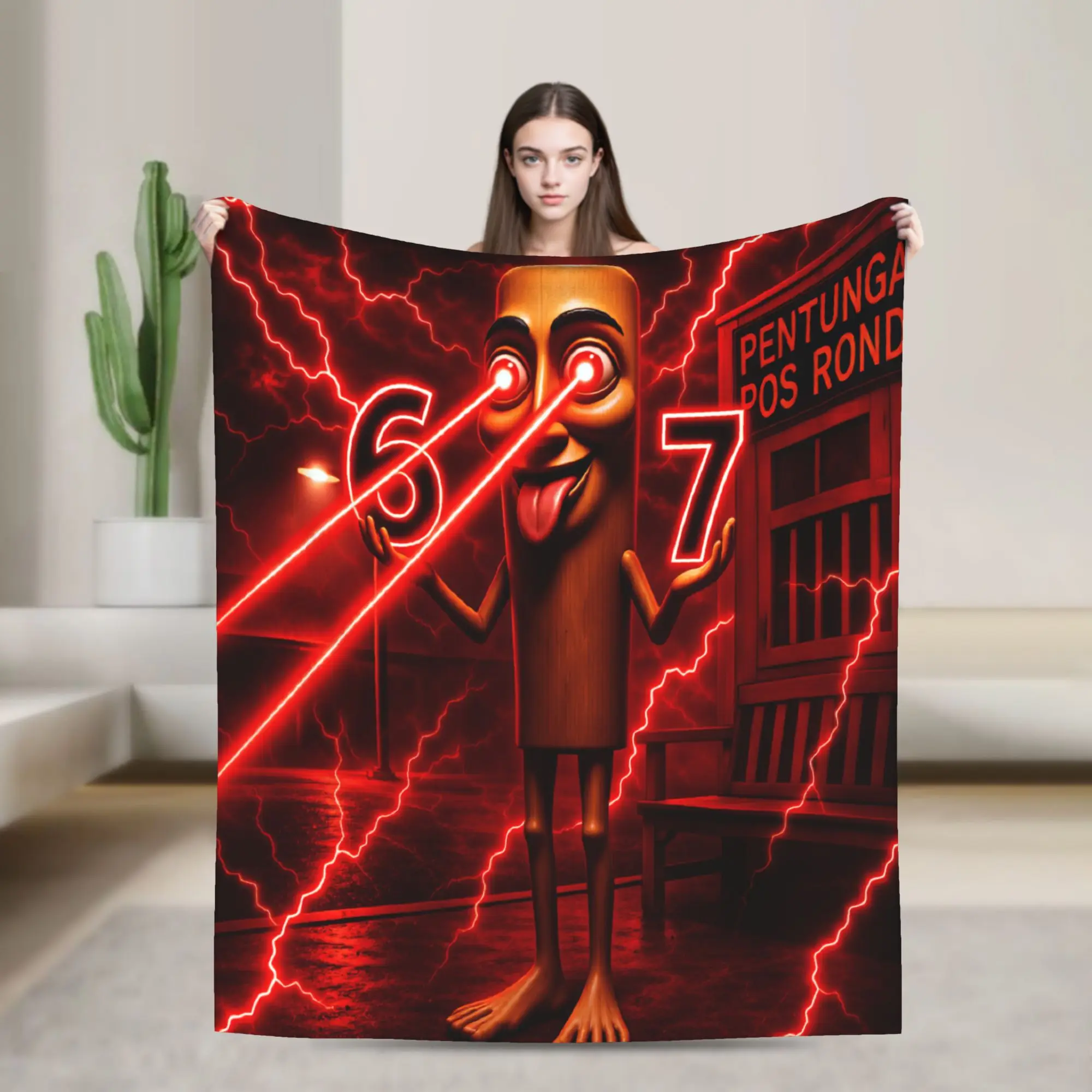 Tung Tung Tung Sahur Meme 67 Blanket Soft Comfy  Bedding Throws Winter Boy Girl Couch Bed Camping Bedspread