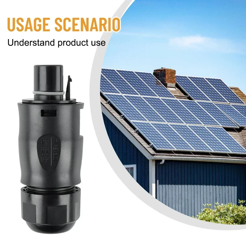 1/3 Set 3Pole 25A 250 / 350V AC Male Plug End Cap Waterproof Connection For Betteri BC01 ForHoymiles Solar Connectors Parts