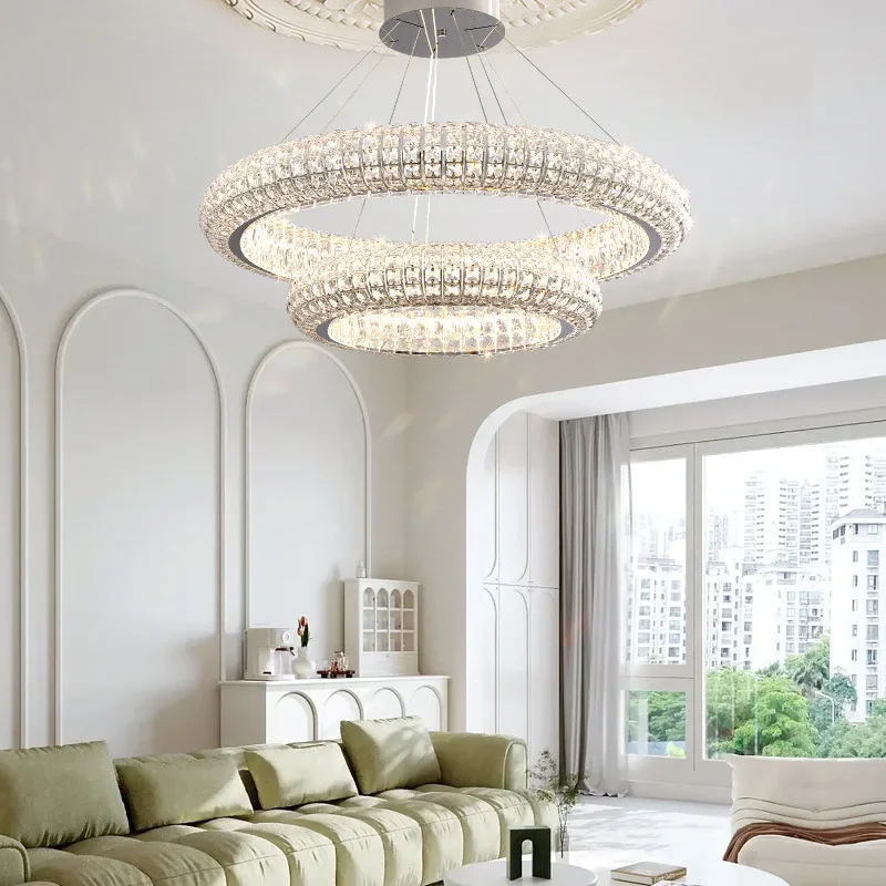 

K9 Crystal Chandelier Luxury Modern Dimmable LED Pendant Light for Villa Living Room Dining Room Bedroom Indoor