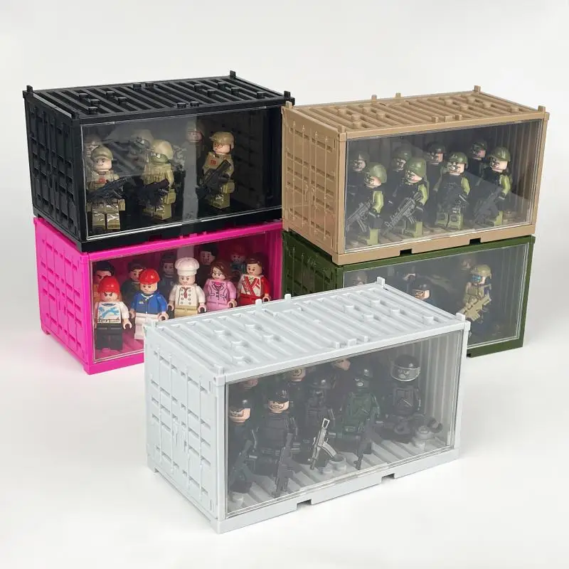 컨테이너 무기 상자 벽돌 액세서리 장면 2차 세계 대전 WW2 군인 SWAT 빌딩 블록 벽돌 어린이 장난감