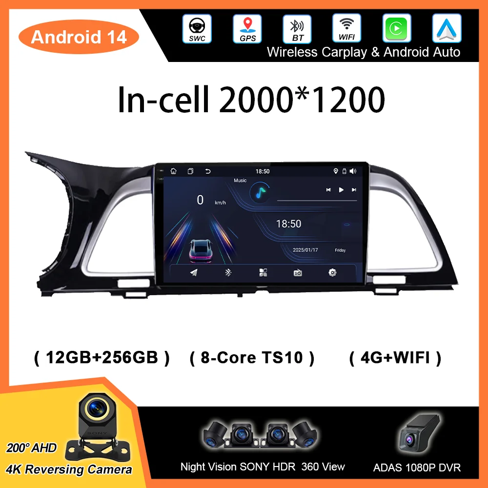 

Car DVD Android 14 Radio Stereo For Kia K4 2014 -2017 Auto Multimedia Player GPS Navigation Touch Screen NO 2Din QLED Screen 4G