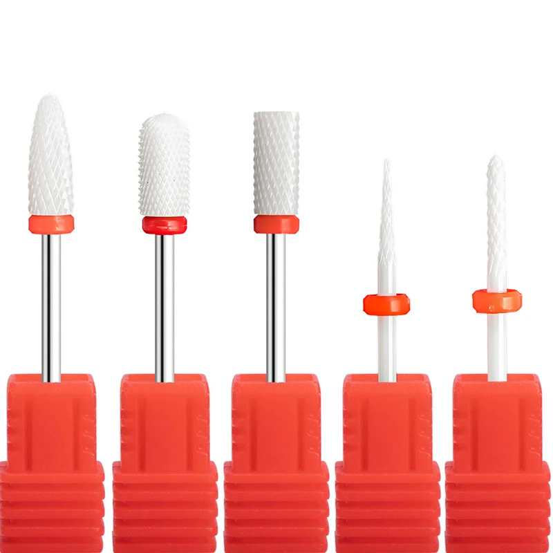 Kit-5 Keramikbohrer, einzelne Keramik-Maisform für Nagelkunst, elektrische Nagelschleifmaschine, Spezialwerkzeuge, Maniküre-Entferner